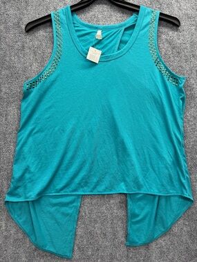 Women's Col Story Turquoise Stud-Trim High-Low Tank Top Size 2XL NWT